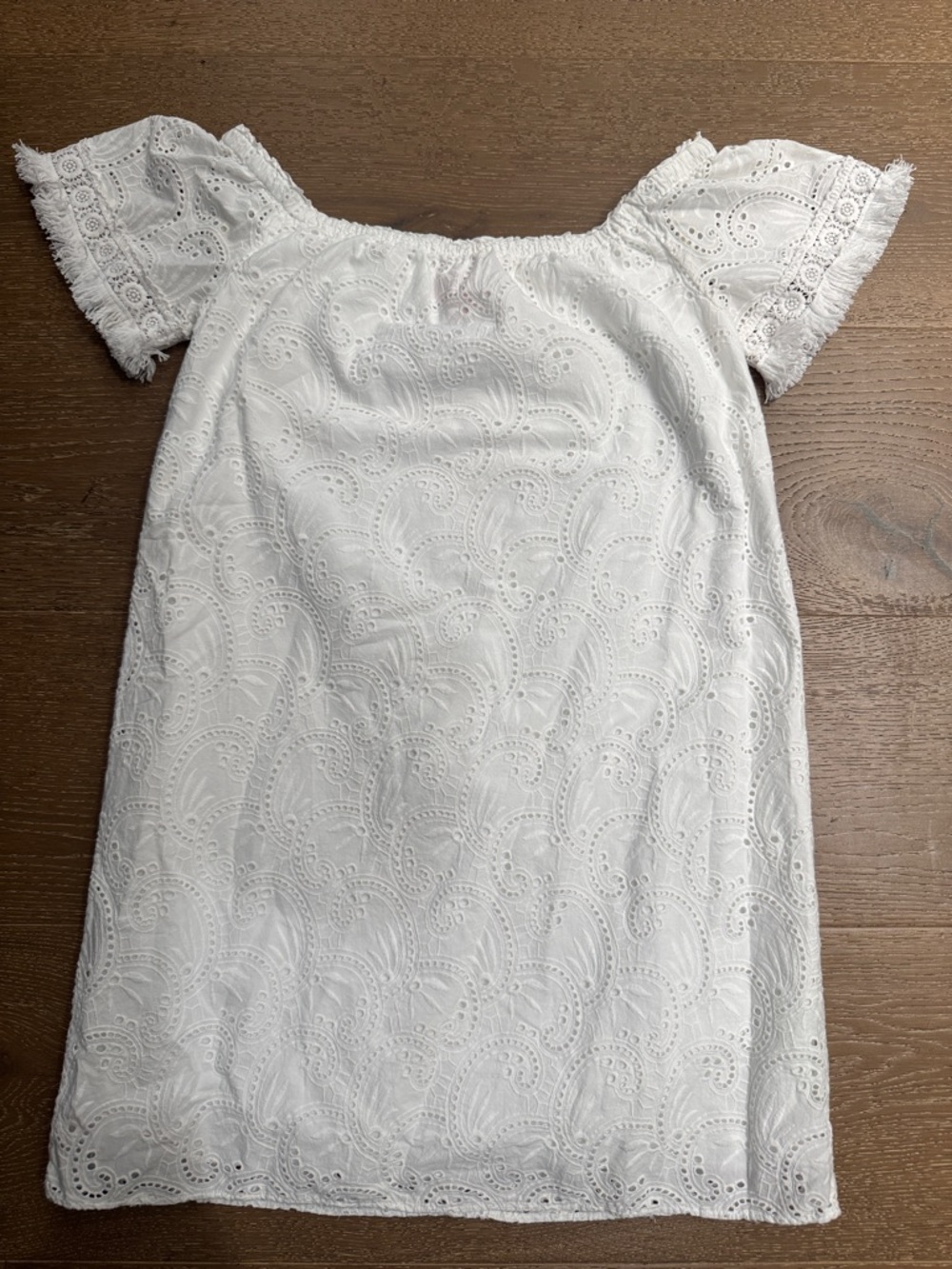 Lilly Pulitzer White Eyelet Off Shoulder Dress Size L - Picture 4 of 5